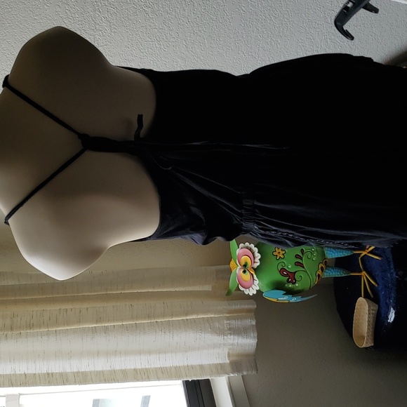 Like new, Romper black with ruffle and trim so cute split up the sides of short - Picture 5 of 7